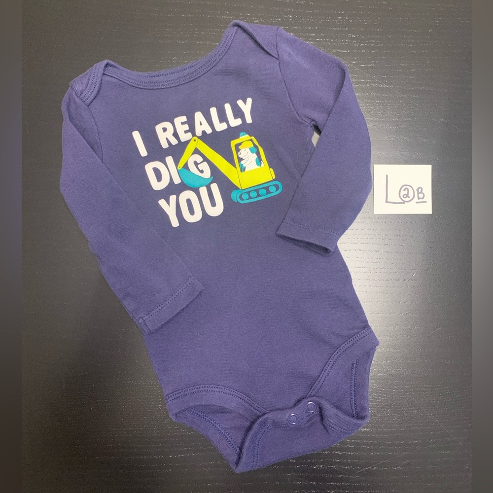 ⭐️2/$5.00⭐️ Joe Fresh 3-6m Onesie with Excavator Design
